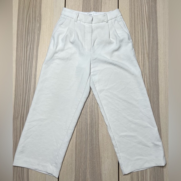 Aritzia Wilfred Effortless Pant Cropped Light Birch Size 4 - Picture 1 of 7